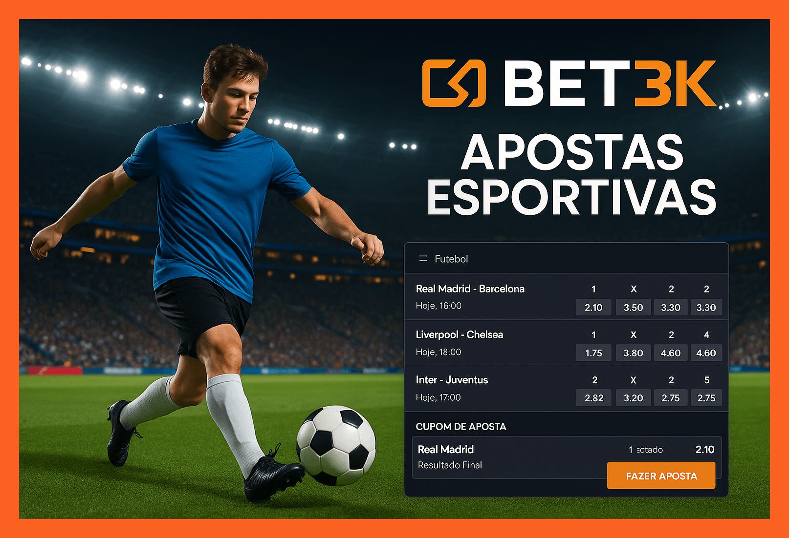 Apostas esportivas no cassino online BET3K